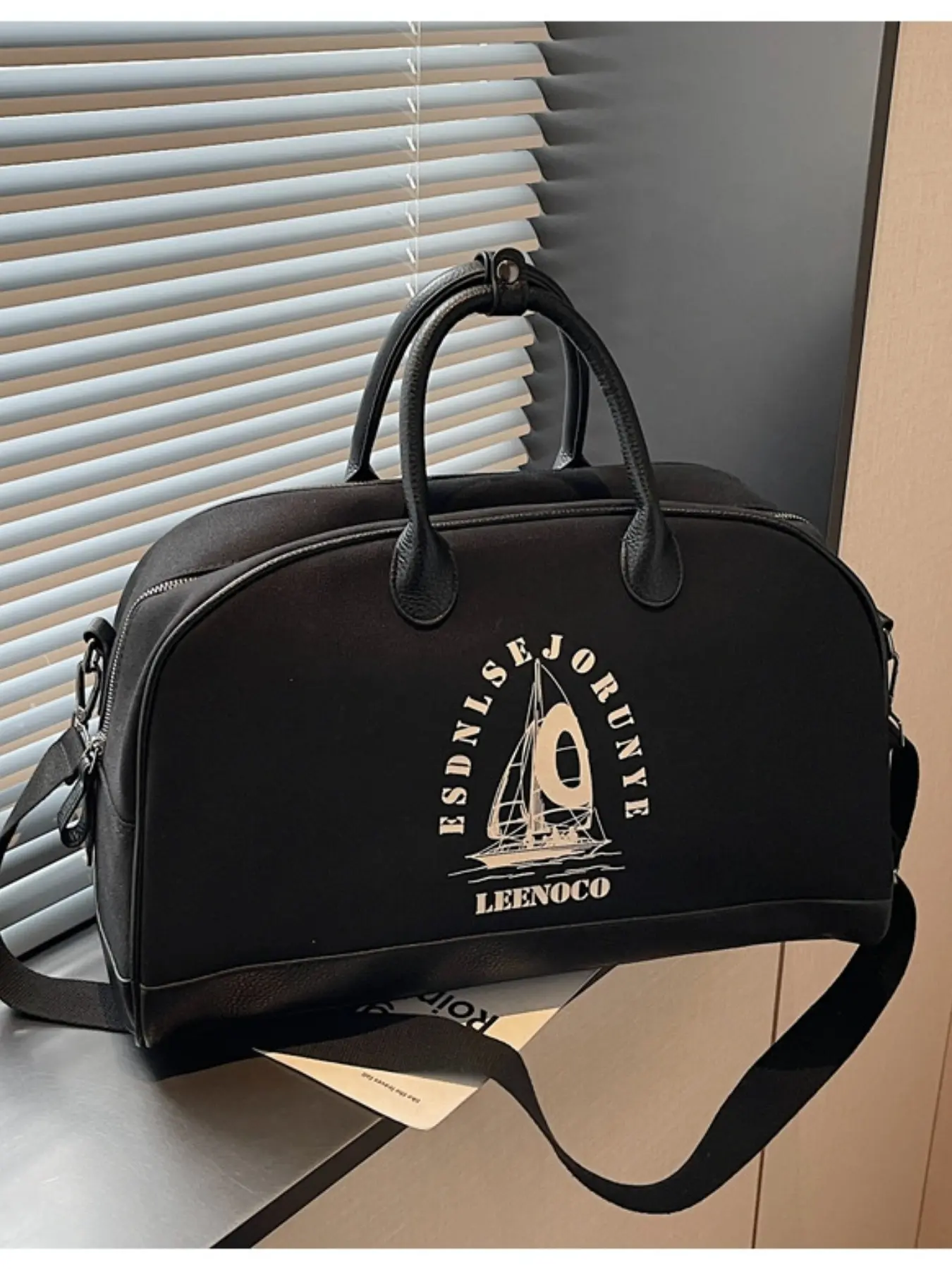 Women's Vintage American Style Baseball Bag, Fashion Print High-End Luggage Backpack, Casual Shoulder Crossbody Travel Bag