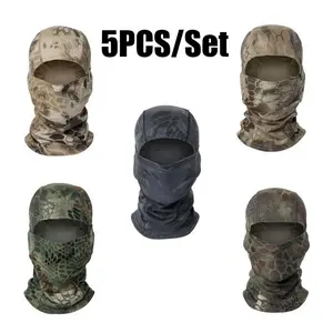5PCS Camouflage Balaclava Face Mask, UV Protection Sun Hood, Motorcycle Helmet Liner, Tactical Gear for Men & Women, Ideal for Motorcycle Riding, Cycling tiktokshopspringglowup,summervibes outdoorfun,summerwins