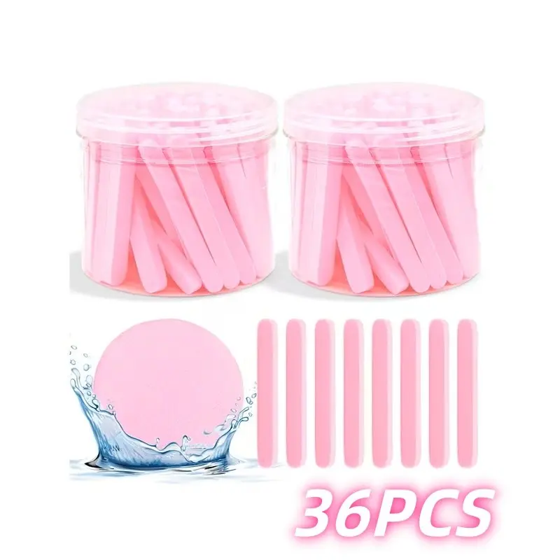 36pcs Compressed Face Washing Sponges, Soft Round Sponge for Cleansing, Makeup Removal, Exfoliation, Ideal for Women, Home & Travel Use