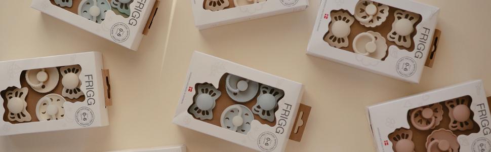 Baby's First Pacifier​ Set| Floral Heart 4-Pack| Made in Denmark| BPA-Free (Blush, 0-6 Months)