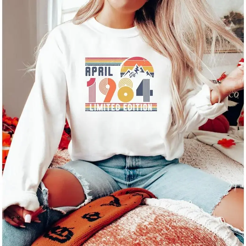 Unisex 1984 Retro Print Round Neck Soft Casual Top, Men's T-Shirt for Birthday-Party Anniversary Outfits, Tops