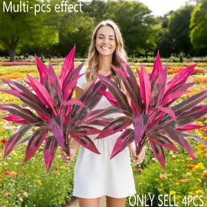 Set of Four - Lifelike Oversized Outdoor Synthetic Blooms, Artificial Flowers Outdoor, Artificial Flower Decorations, Made from Weatherproof Plastic, Ideal for Garden, Patio, Wedding, Party, Porch Railing, Yard, Or Photography Decor