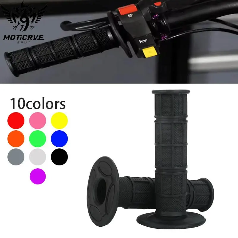 Universal 22mm 24mm Motorcycle Grip, Dirt Bike Grips 7/8" Rubber, Biker Scooter Handle Grip, Durable and Comfortable Riding Accessory, Handlebar Grip