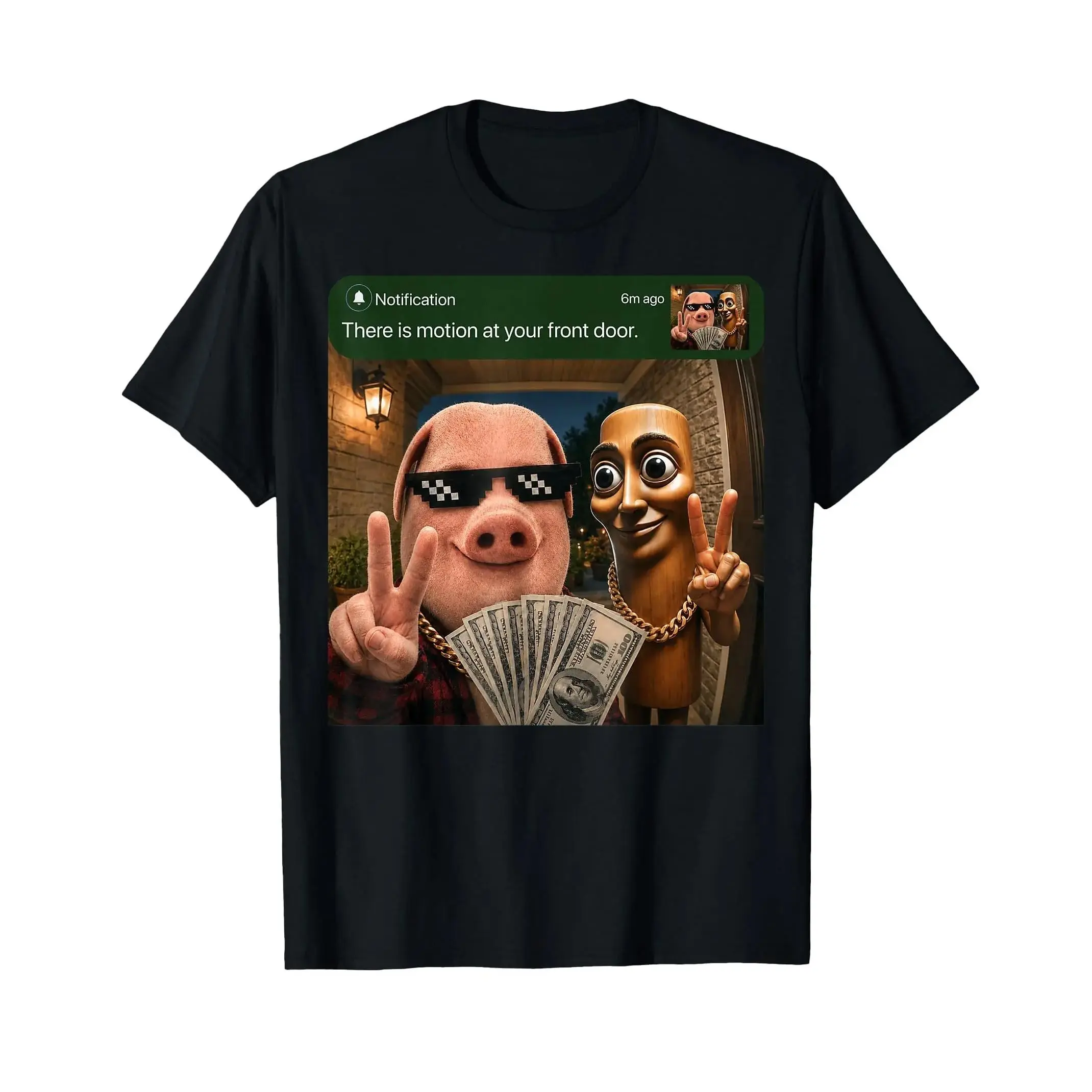 John Pok and Tongtongtong Shahur front door sports T-shirt, summer comfortable, breathable, pure cotton