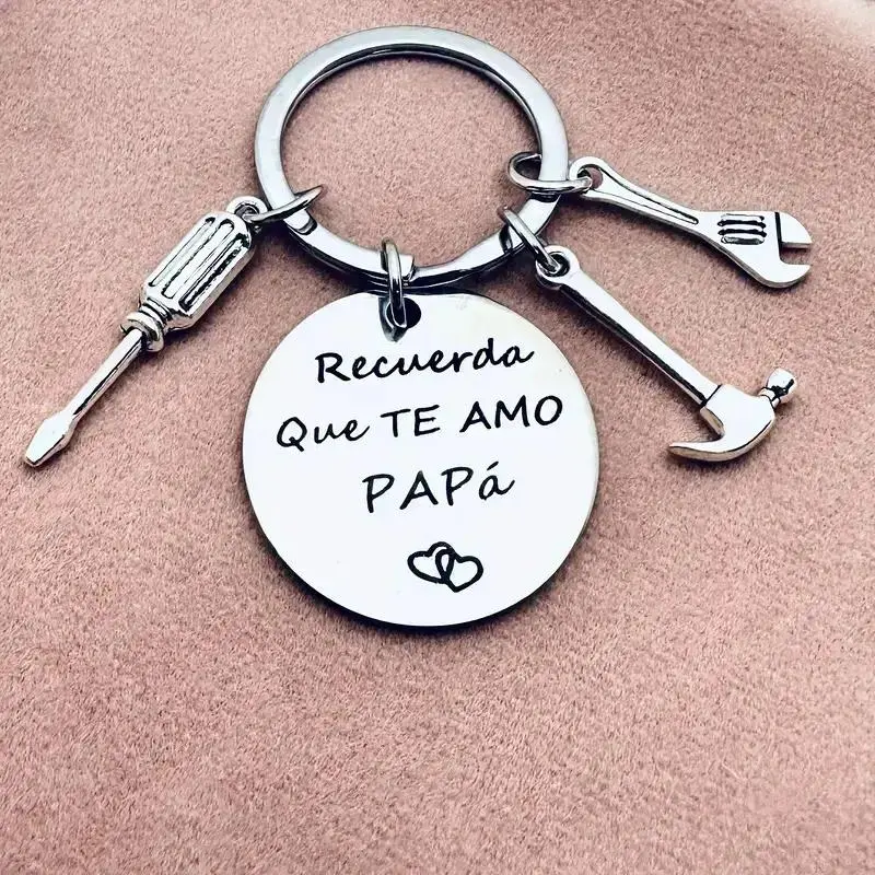 Multi-Tool Keychain Stainless Steel Laser-Engraved Spanish Quote Tarnish-Proof Father's Day Gift for Fixing Things DIY Enthusiasts