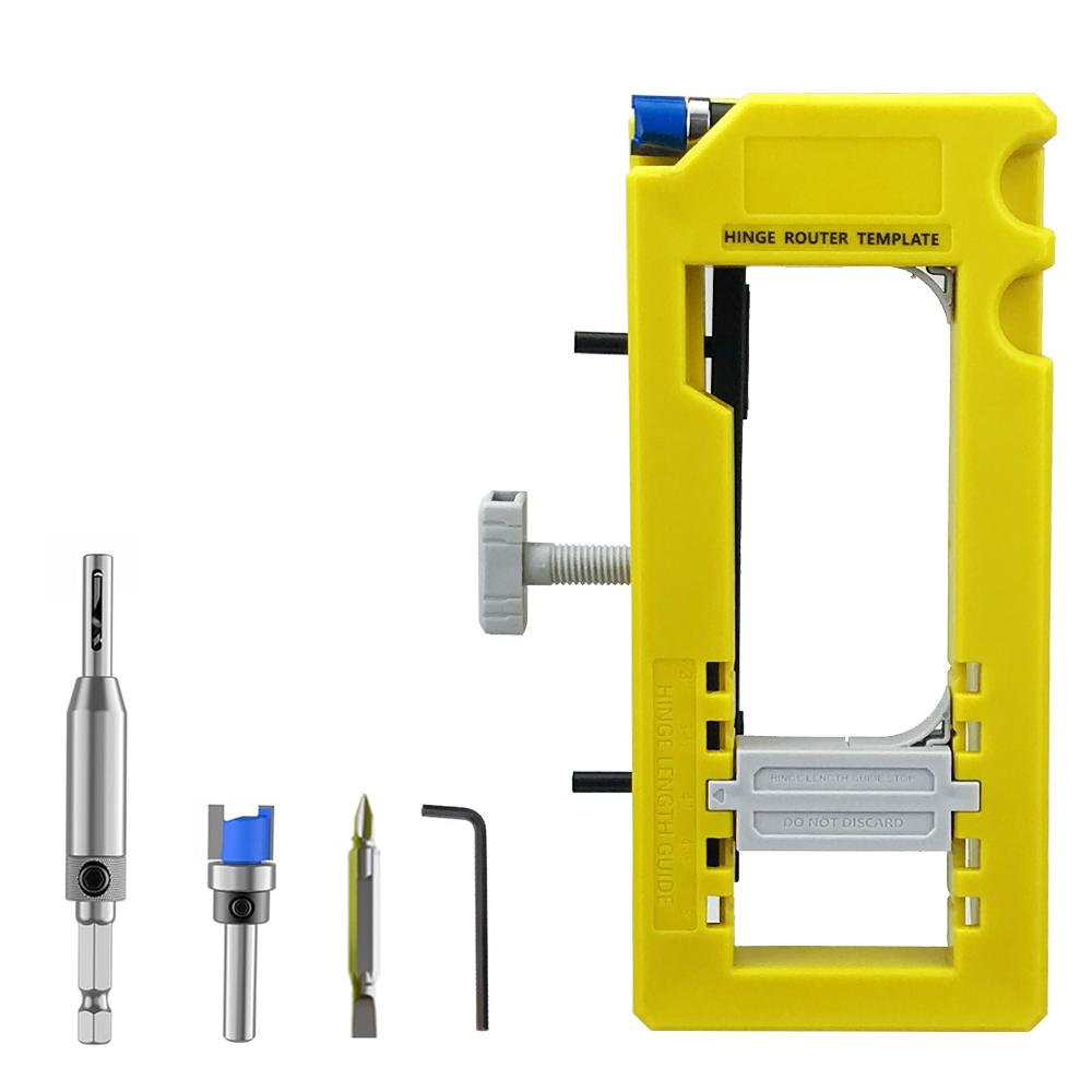 Hinge Door Lock Hole Positioner Kit Set, Hinge Door Lock Installation Kit, Mortiser Template Holder Orifice Locator, Door Hardware Tool, Hinge Router Template detail 1