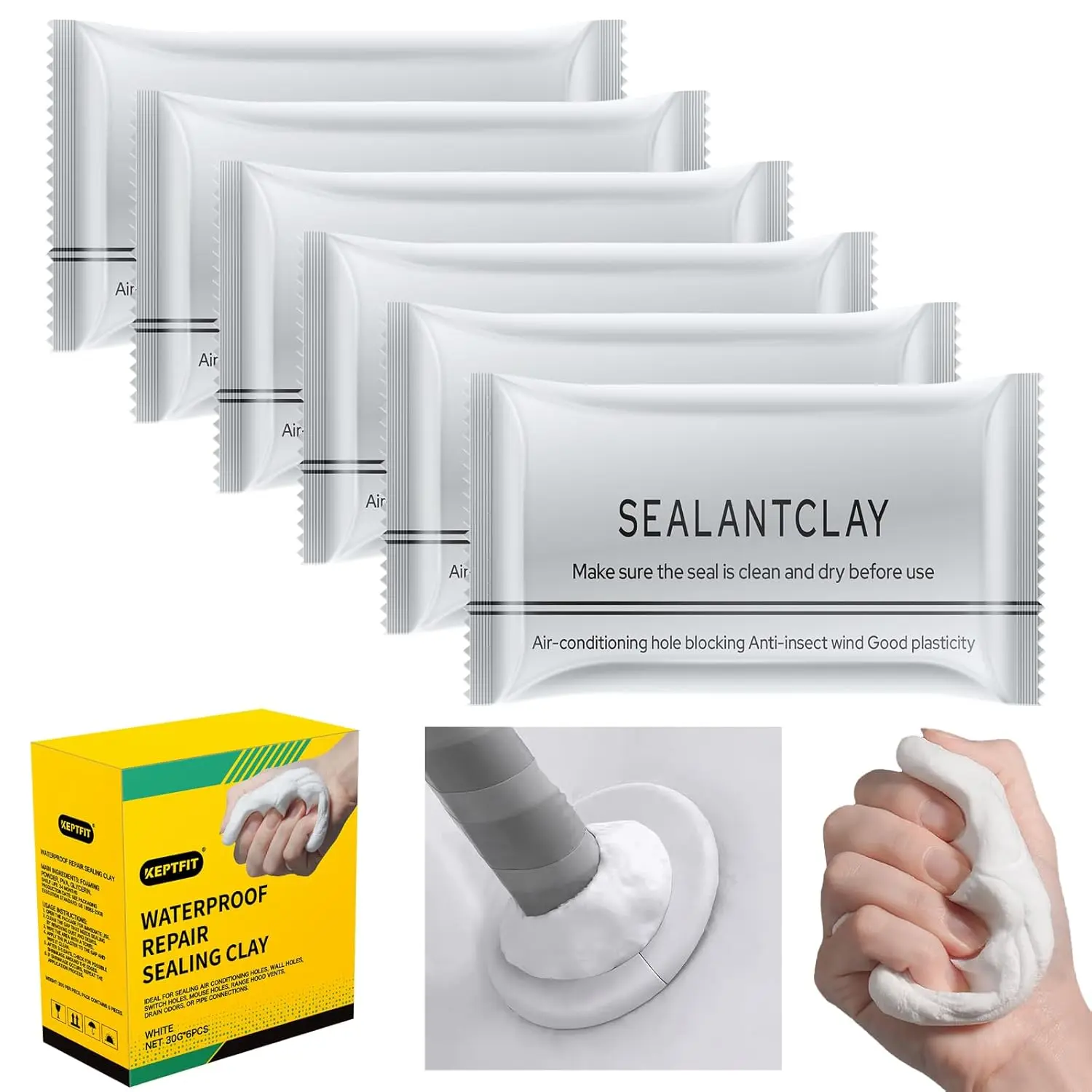 10-Pack White Waterproof Sealant Mastic Caulking - Adhesives & Sealers with Strong Adhesion, Wall Repair Paste for Wall, Repair Sink Vents, Waterproof Strong Hold