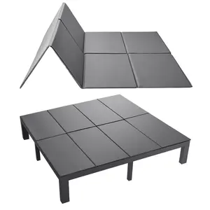 VEVOR King Size Bunkie Board, 80.3x75.9 in Foldable Under-Mattress Boarded Support with Hook-and-Loop Straps, Sturdy PP Core, Strong 600D Oxford Fabric, Stable Anti-Sag for Metal Frames, Bunk Beds
