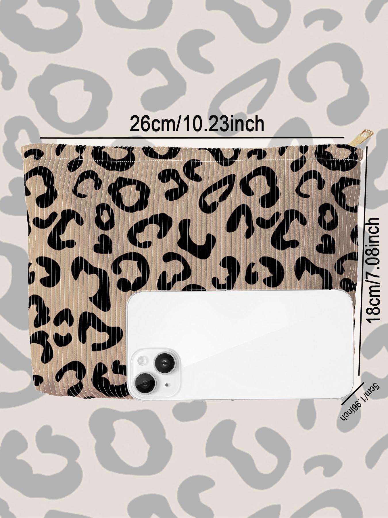 Fashion Leopard Pattern Makeup Bag, Lightweight Multi-functional Makeup Bag, Casual Trendy Versatile Cosmetic Bag, Handheld Cosmetic Pouch, Travel Cosmetic Bag, Cosmetics Bag, Cosmetic Travel Bags