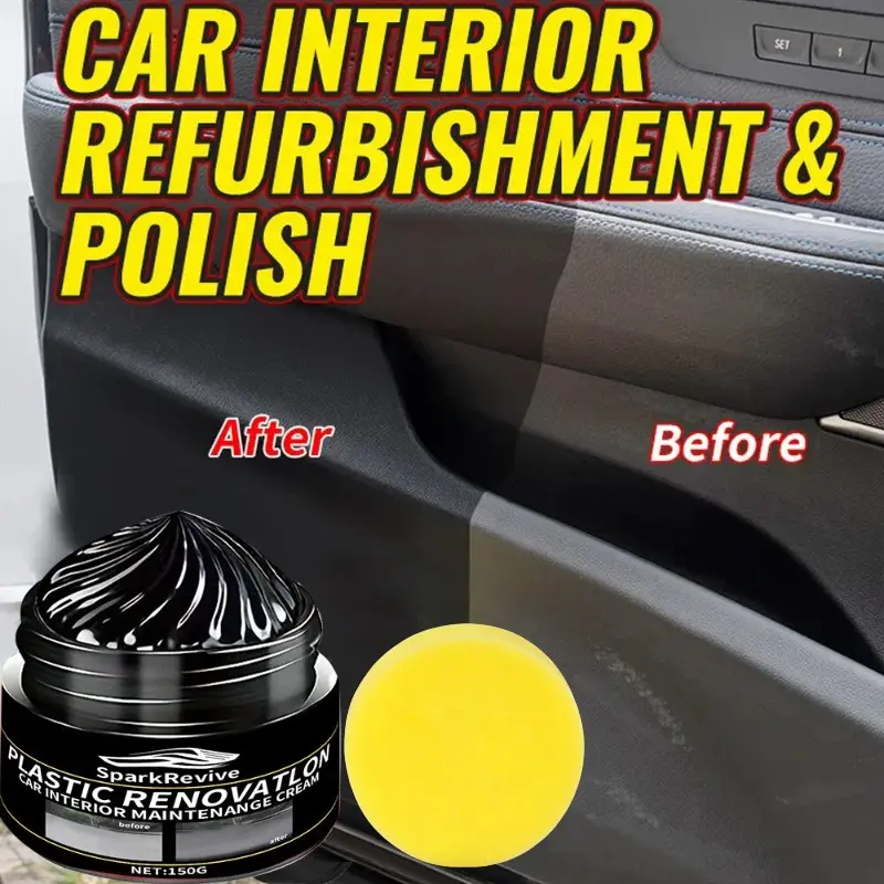 150g Car Plastic Refurbishment Paste Restores Faded Auto Plastic Parts Anti-Aging Bright Coating Waterproof UV Protection