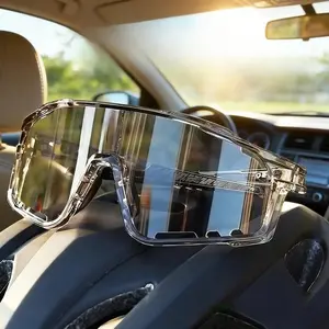 2026 New Photochromic Sports Sunglasses for Hiking & Cycling, UV400 Protection Windproof Sand-Resistant, Auto Darkening Lenses Adjust to UV Intensity, Wraparound Outdoor Eyewear
