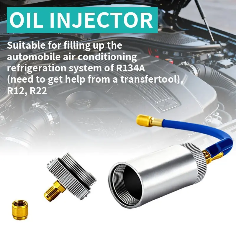 Freeze Oil Filling Tool with Quick Connector, Precision Refrigerant Injector for Cars, Offices, Homes, Aluminum Alloy Material
