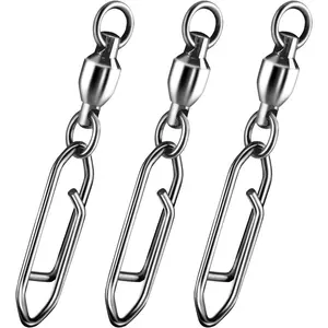 30-Pack Fishing Speed Clips Quick Change Snap Swivels, Ball Bearing Swivel Power Clips Fishing Snap Swivels Freshwater Saltwater Crankbait Popper Lures Quick Snaps Connectors Tackle
