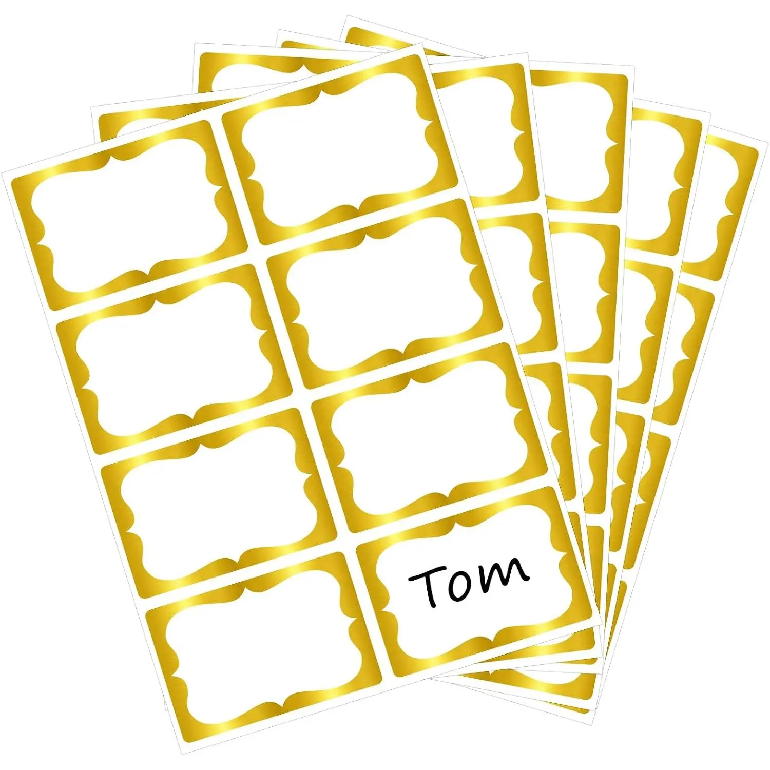 Name Tags Stickers 3.5'' x 2.4'' 200 count Self-Adhesive Name Tags Labels Border Tag Sticker Labels for Clothes Files Boxes Containers Conferences Office School  ()
