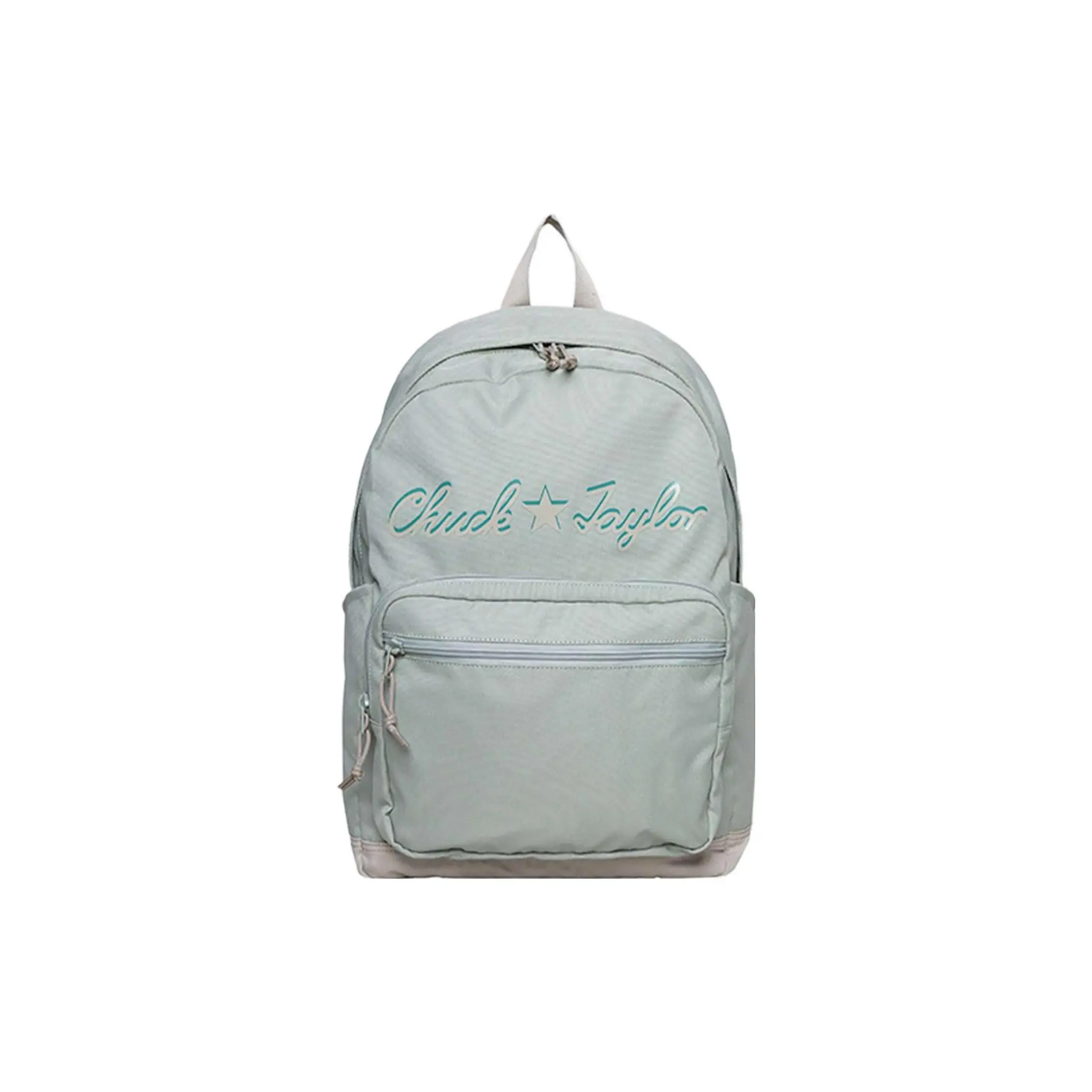 Converse GO 2 Logo-Print Zip-Up Polyester Backpack – Unisex Large Size in Mung Bean Green