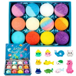 12-Pack Kids' Surprise Bath Bombs, Bath Bomb Gift withInternal Toys, External Bubbles and Skin Repair Benefits forLeisure Outdoor Recreation