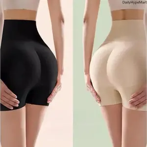 Women's Basic Seamless Butt Padded Boyshorts Shapewear, Tummy Control Hip Enhancer Breathable Body Shaper Underwear, No-Roll Invisible Everyday Wear Shaping Panties for Tight Outfits