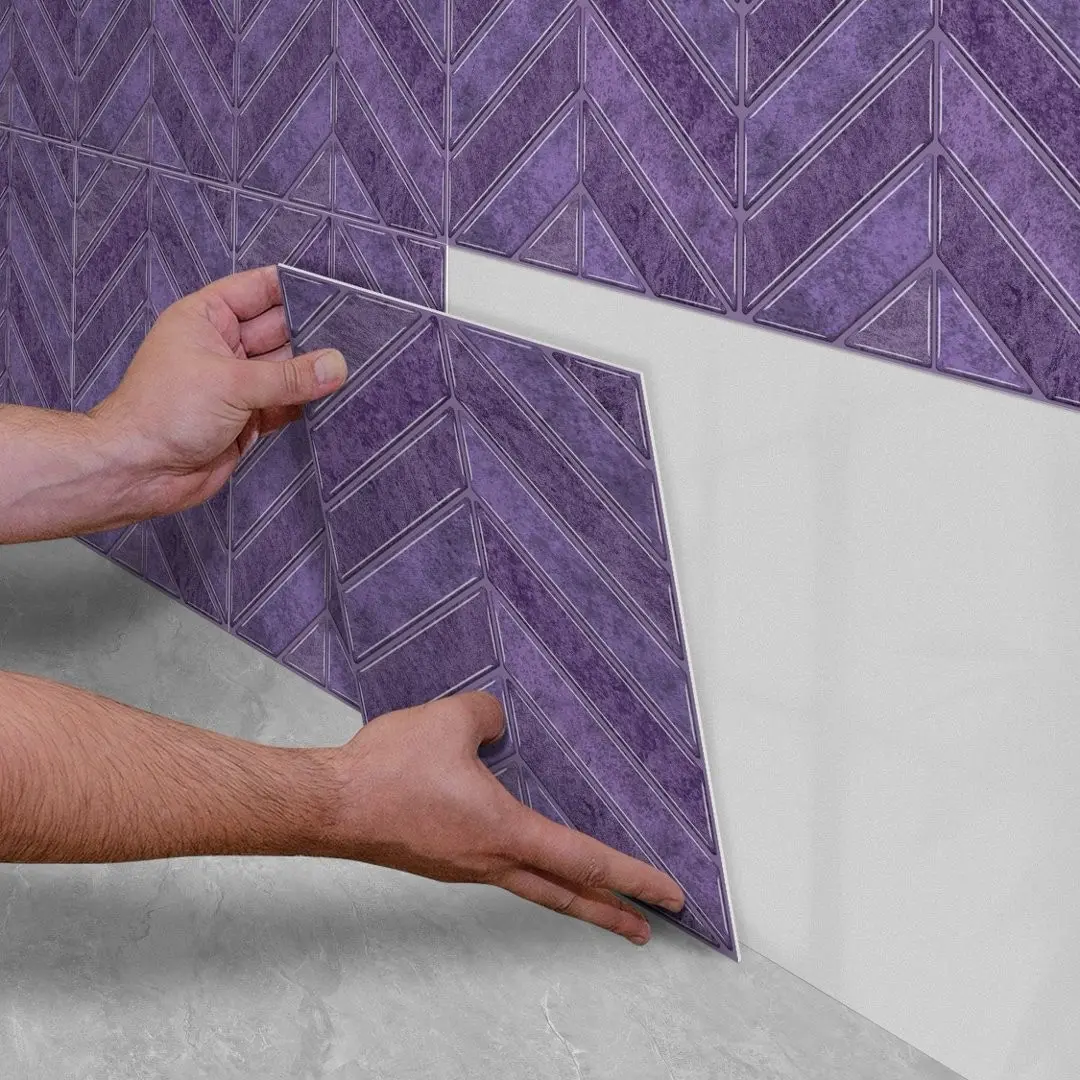 14/22pcs 3D Self-Adhesive Marble Wall Stickers, PVC Wallpaper, Fishbone Design, Waterproof and Moisture-Proof, Home Decorwallpaper