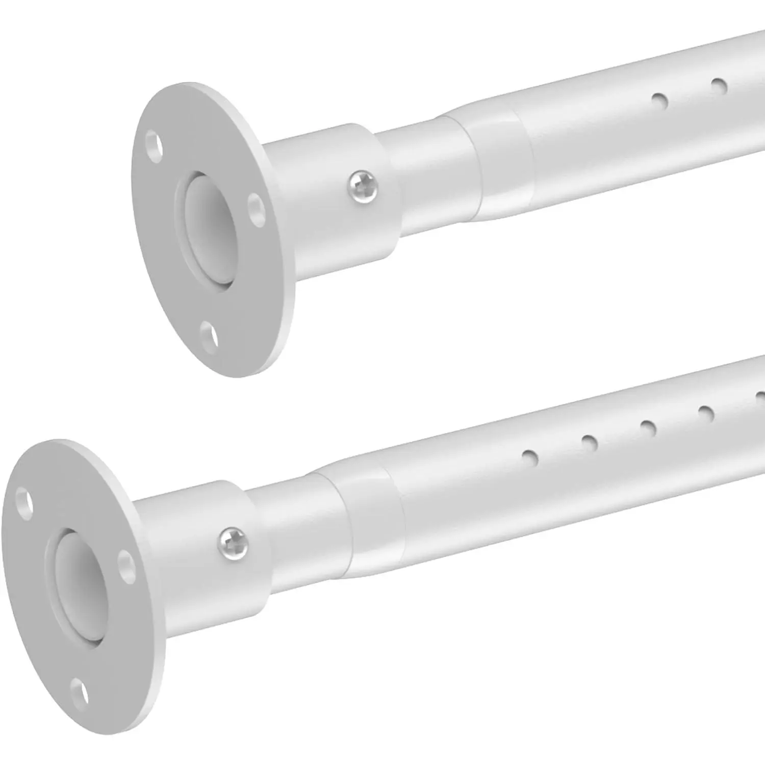 2 Pack Adjustable 17 to 96 Inch Heavy Duty White Closet Rods for Hanging Clothes Fit for Wardrobes Bathroom Windows