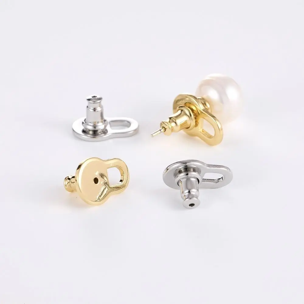 4 PCS Earring Lifter Backs for Heavy Earrings, Anti-Droop Earring Support Stabilizer, Hypoallergenic Secure Ear Lift Backs, Earring Fixing Lifter Tool for Droopy Earlobes Stretched Piercings