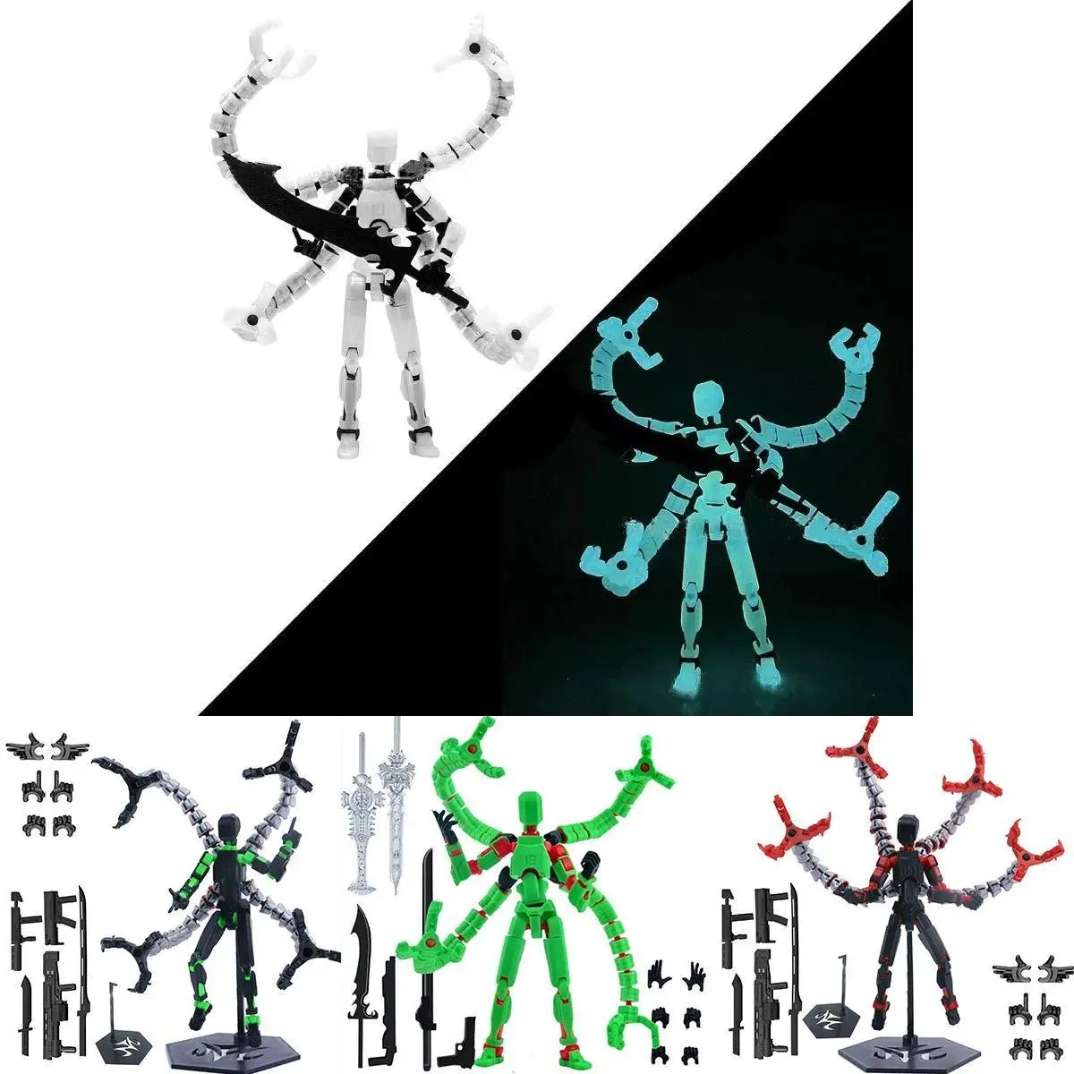 2026 Hot DIY Dummy 13-Joint Titan Robot Action Figure, 3D Printed Movable Multi-Articular Toy, Stress Relief Decompression Toy for Kids