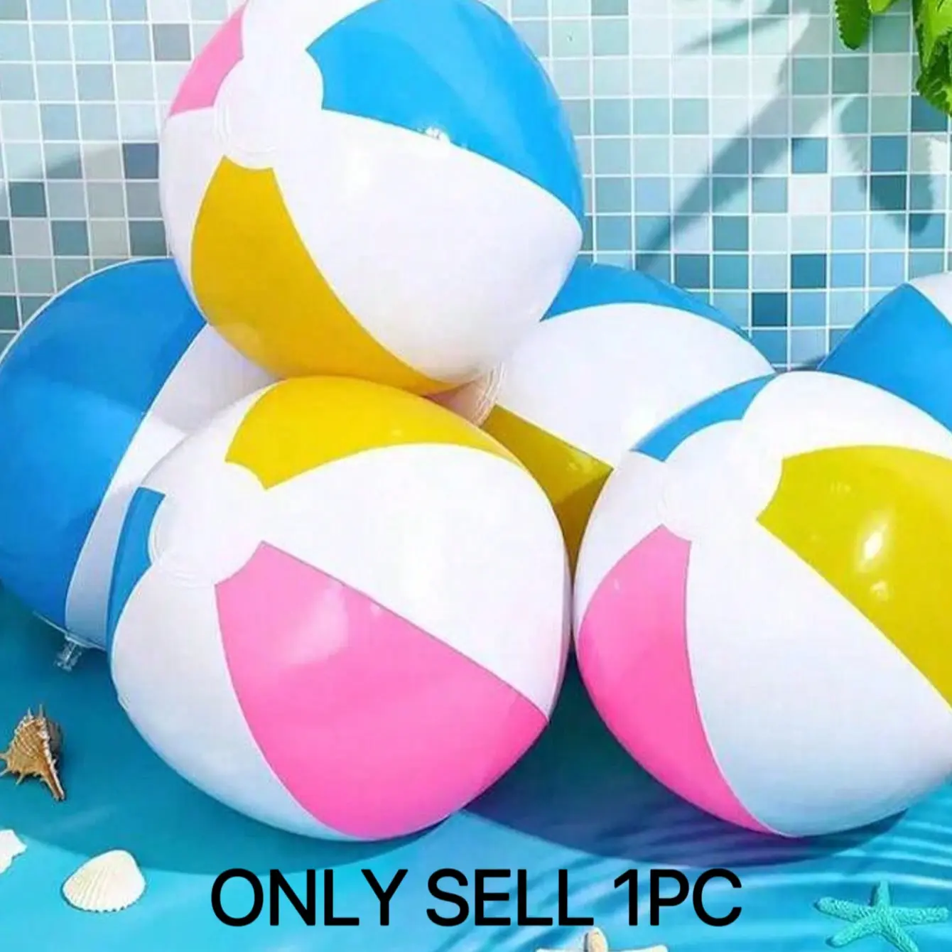 PVC Inflatable Beach Ball, 4 Colors Panel Alternating Macaron, Summer Beach Pool Party Gift Birthday Home Decor Floating Adult Funny Toy