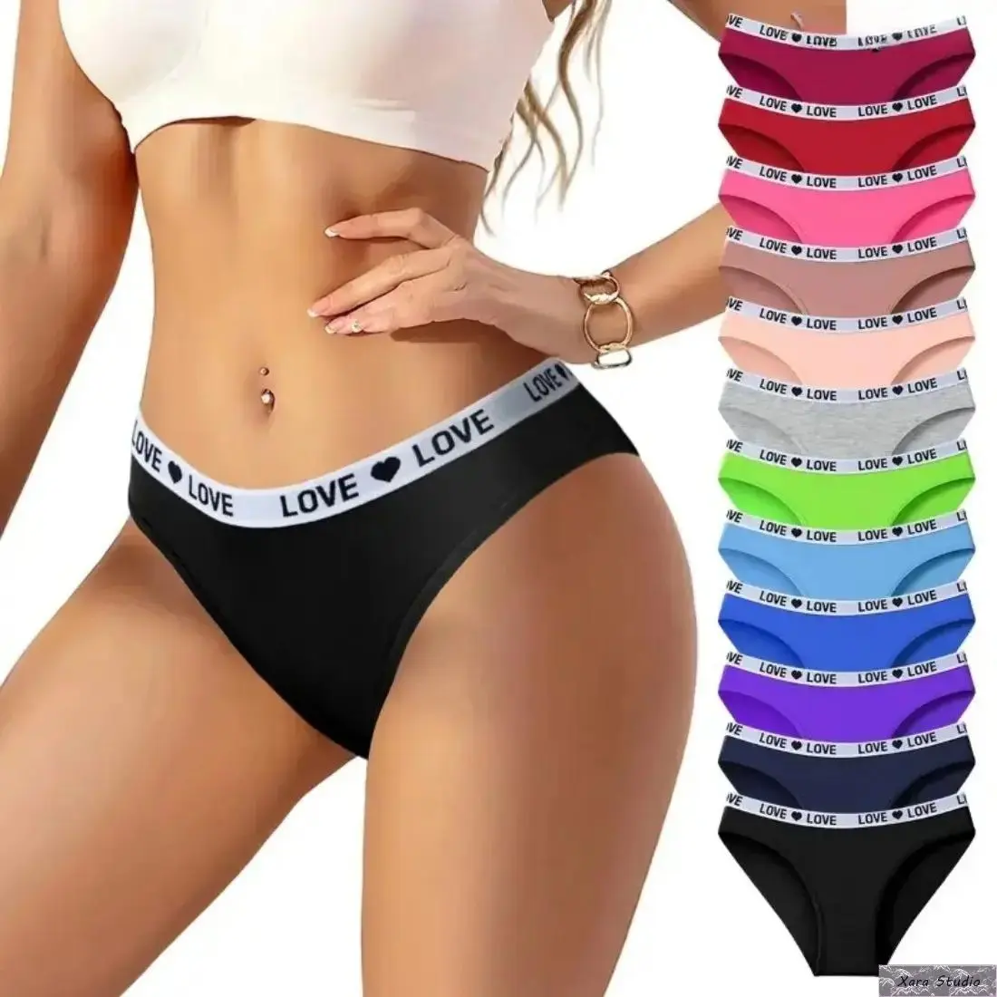Lady's 12-Pack Cotton-Spandex Hipster Briefs, Smooth Fabric Women's Underwear, Soft Breathable No-Show Seamless Stretch Panties for Daily Casual Wear, Basics for Lounge Use