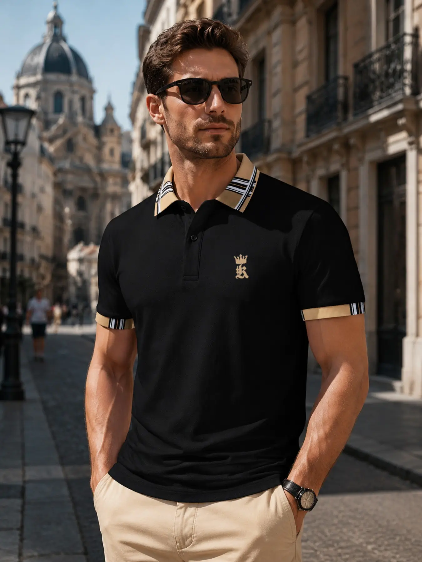 High-Quality Summer New Colorblock Collar Breathable Casual Business Sport Travel Outdoor Print Men's Polo Shirts Short Sleeve