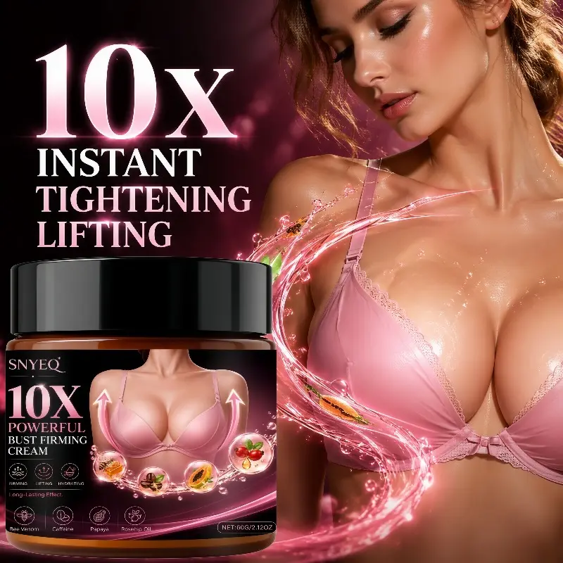 10X Powerful Lifting and Firming Cream. Enriched with jojoba oil, honey, caffeine, shea butter and vitamin E, it deeply moisturizes and tightens the skin. It lifts and firms the breast area for a youthful, charming feminine look.