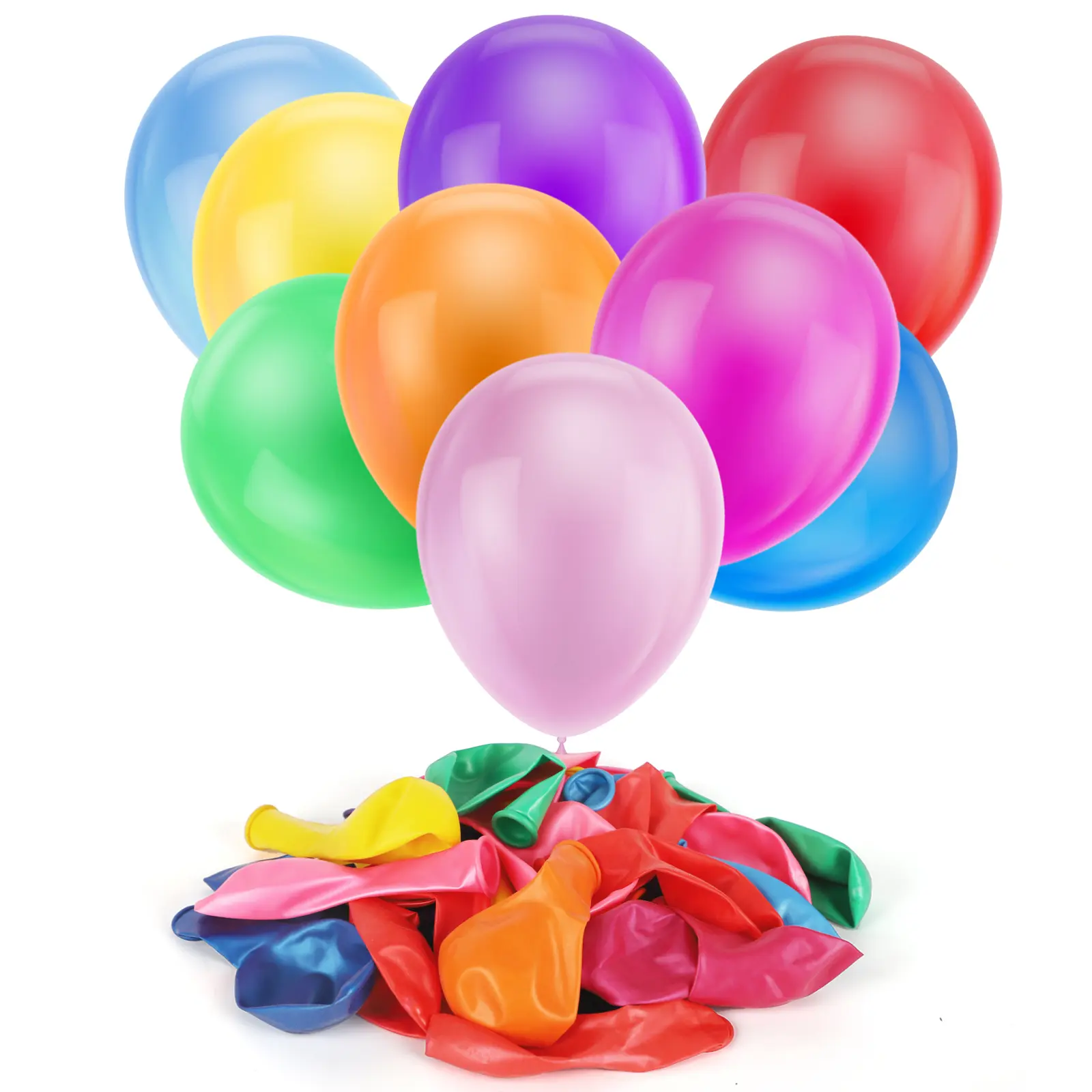 100Pcs Thickened Tear-Resistant Round Natural Rubber Latex Balloons, Multi-Color Multi-Holiday Indoor/Outdoor Festive Party Decorations for 4th of July, Memorial Day