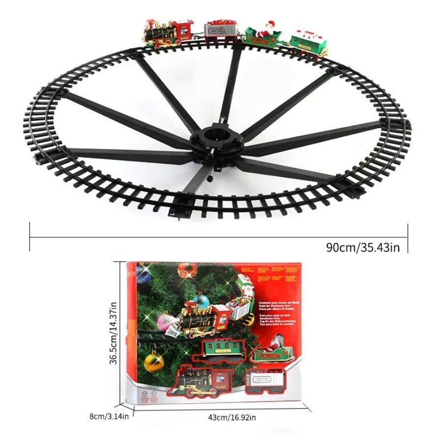 Electric Train Toy, 1 Set Electric Train Toy with Sound & Light, Festival Gift Toy, Santa Claus Decoration Gift, Holiday Gift