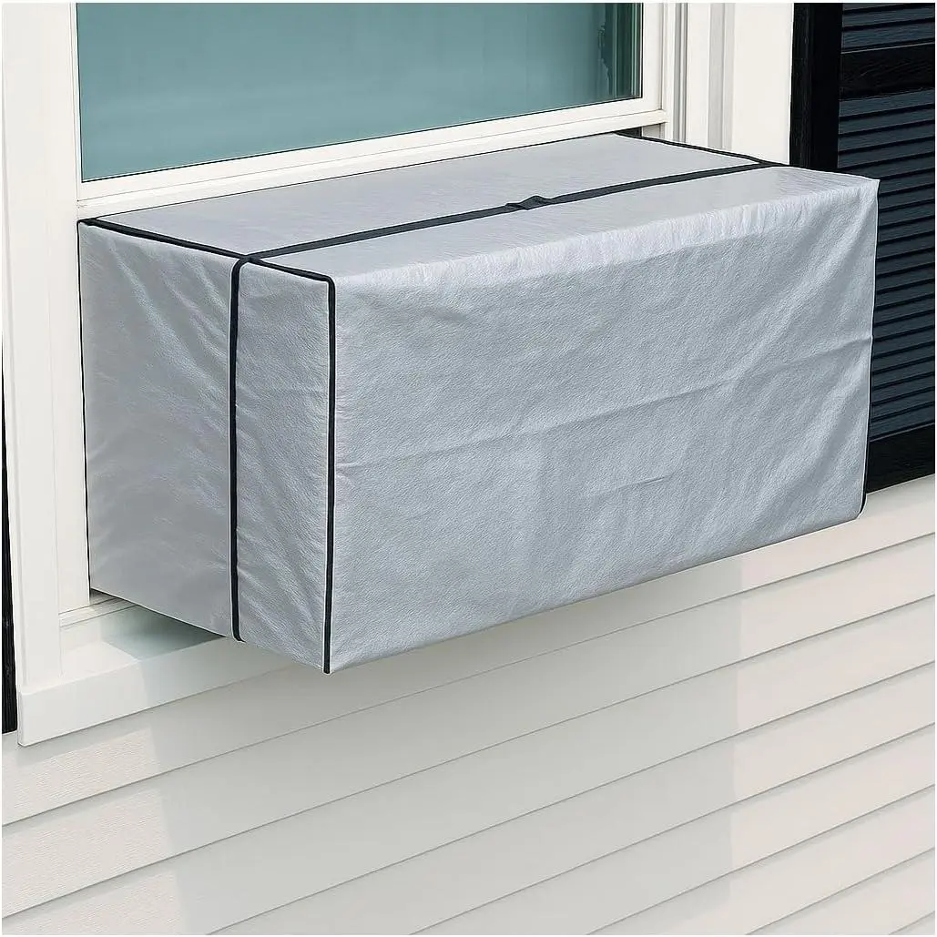 Vinyl Outside Window Unit AC Air Conditioner Cover with Straps Keep Dirt and Dust Out in the Off  ( - 21.5" x 15" x 16")