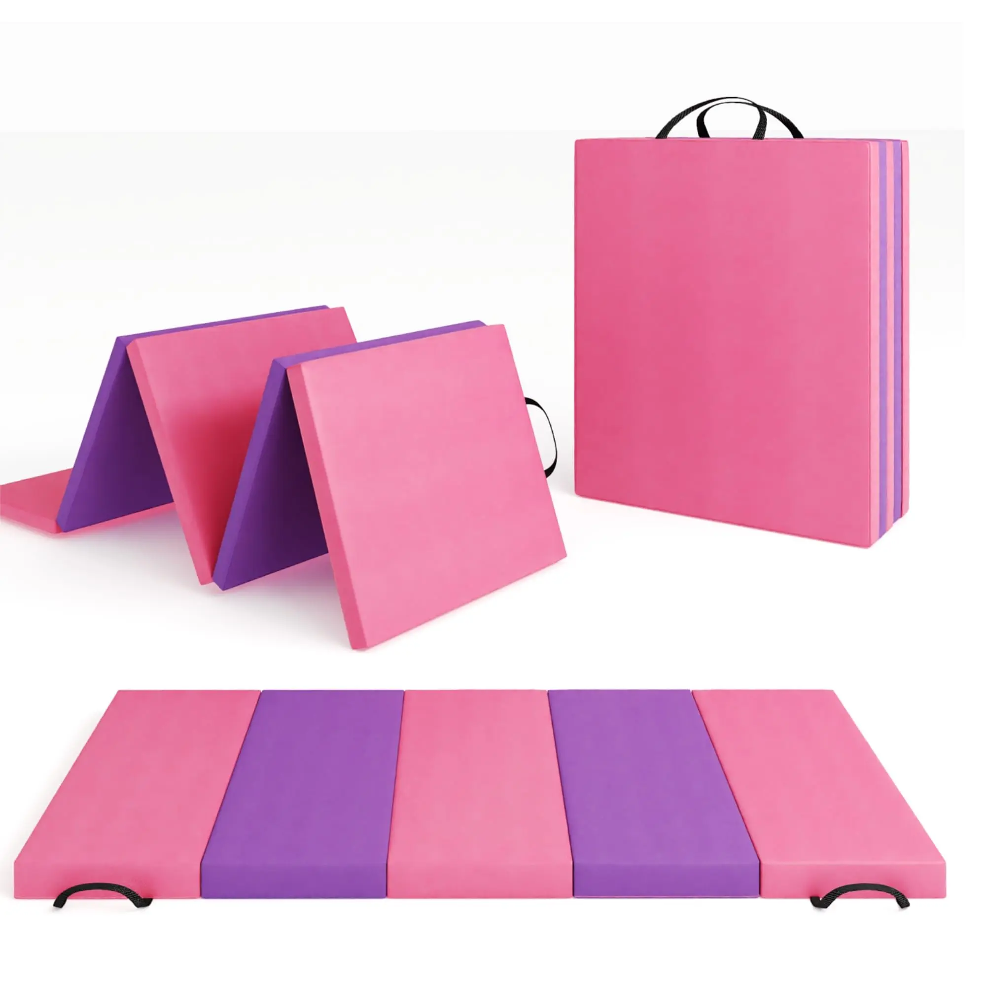 6.2x3 ft Gymnastics Mat, Tumbling & Exercise Pilates Pad, Yoga Folding Floor Mat for Home Workouts, , Aerobics and Martial Arts Training