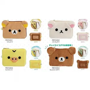 In Stock Rilakkuma Peripheral Wallet Kawaii Transparent Card Case Key Case Girl Gift Hot Japan San-X Cartoon