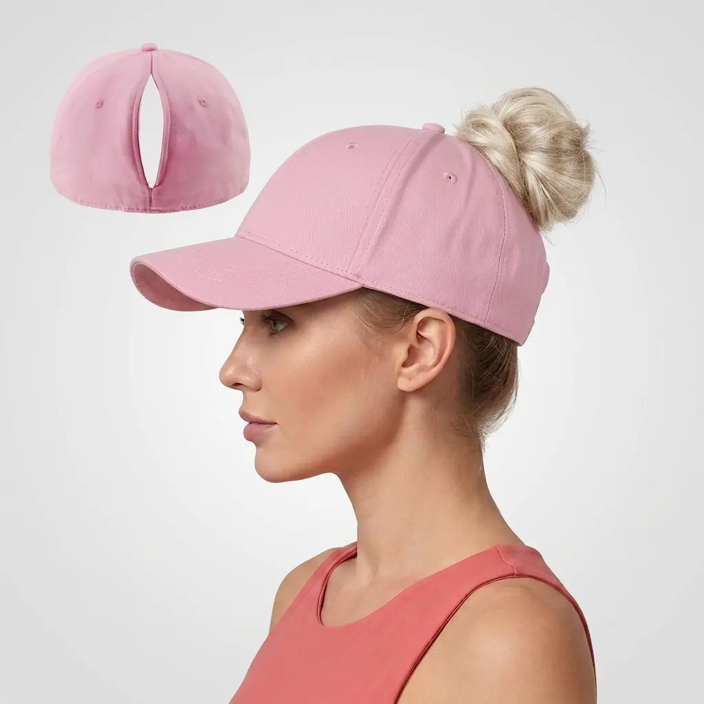 High Ponytail Baseball Cap & Magnetic Messy Bun Hat|   Perfect back opening for high ponytails!Breathable quick-dry cap in multiple colors