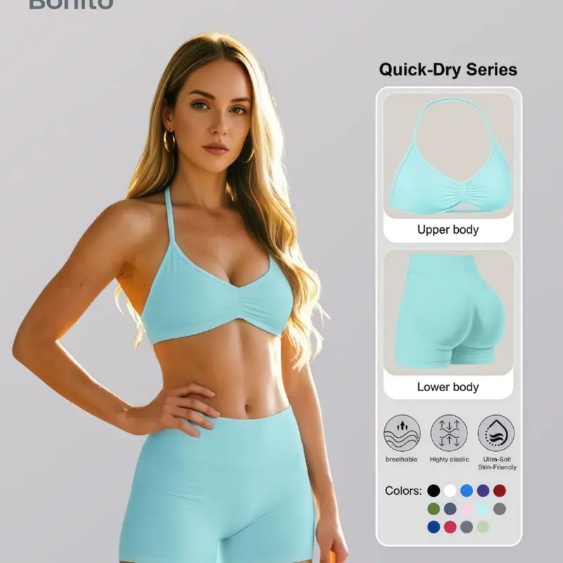 New Women's Tank Top & High-Waist Tight-Fitting Short Yoga Set, Sports Activewear Set, Fitness Sportswear Set for Running and Gym Fitness Clothing