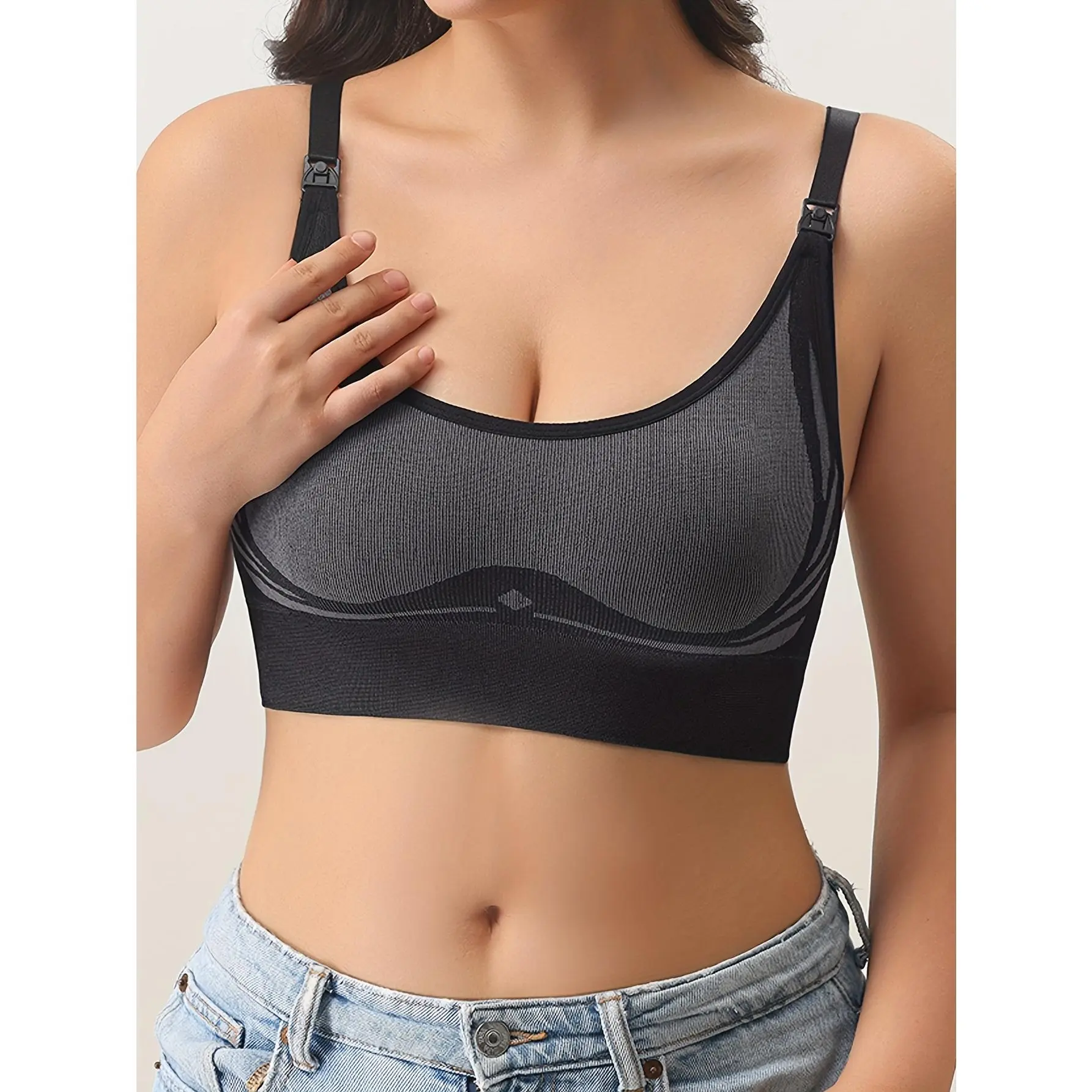 1pc Seamless Removable Breast Pad Nursing Vest, Adjustable Shoulder Straps, Comfortable Breathable Pregnancy Breastfeeding Vest for Pregnant And Breastfeeding Women, Nursing Bra