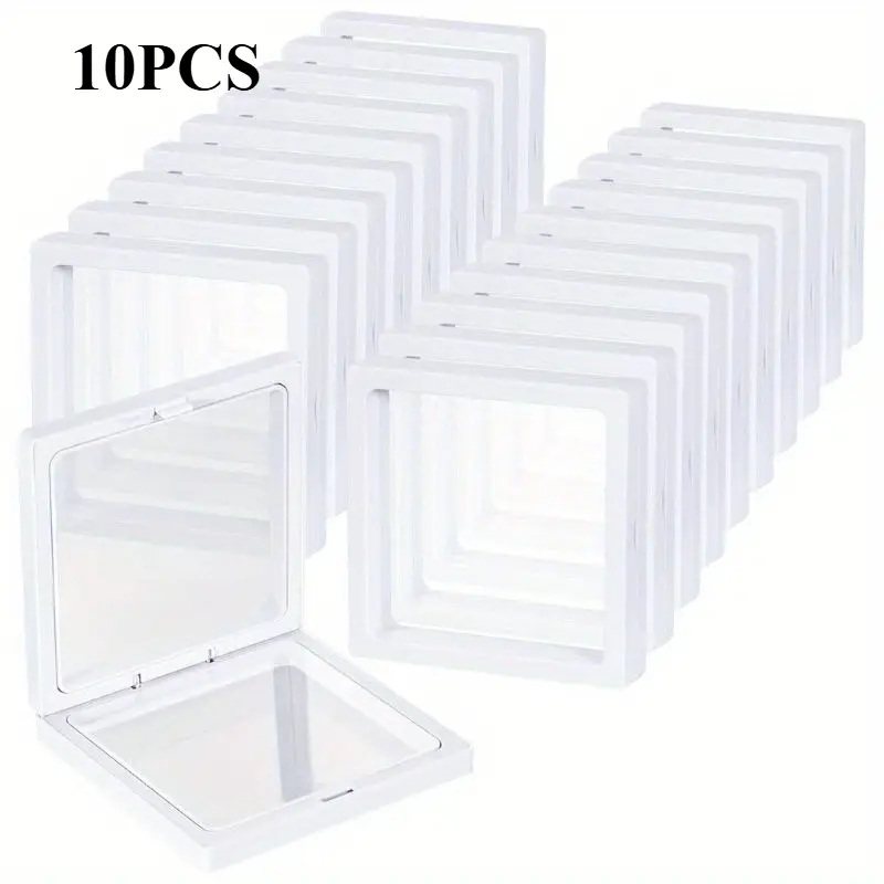 10pcs/ set Floating Display Case 3D Floating Frame Display Holder Stands, Coin Display Stands, 3D Floating Jewelry Frame for Challenge Coins, AA Medallions