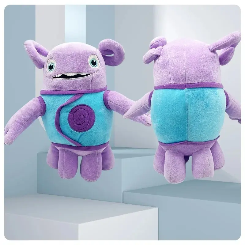 2025 New in stock Dreamworks Home Plush Crazy Alien Purple Xiaoou Plush Toy Unzip Boys and Girls Gifts