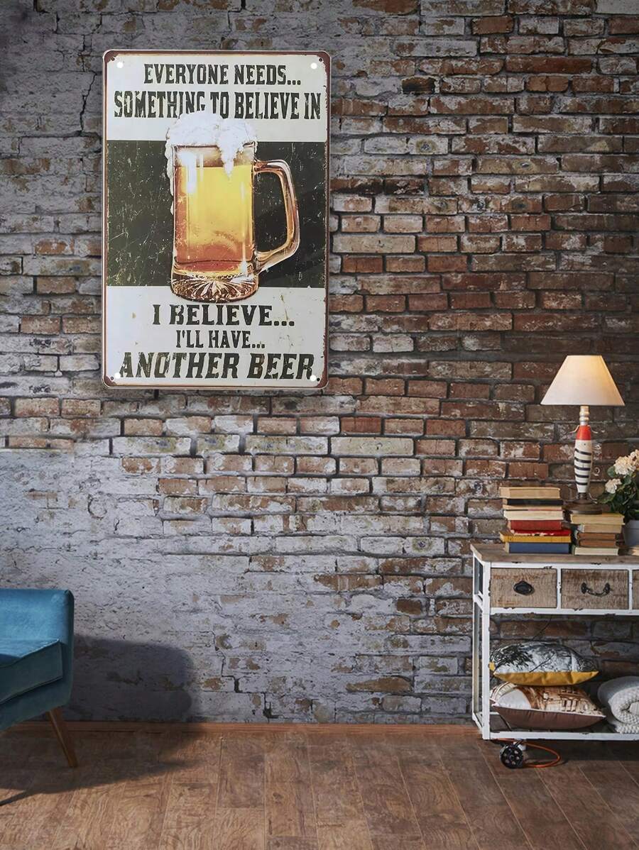 Funny Metal Sign – "Another Beer" – Vintage Bar Cafe Tin Sign – Wall Decor for Home, Bar, Basement, Wine Cellar, and Underground Cave – 8x12 Inch Decorative Plaque