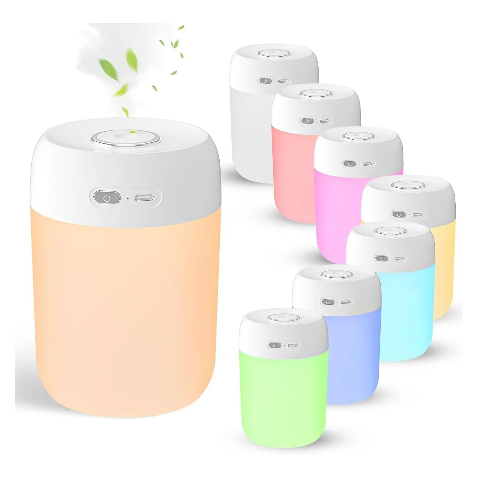 650ml Indoor Plant Humidifier with Colorful Lights, Small White Humidifier for Plants, Bedroom, Office, Desktop, Baby RoomGift
