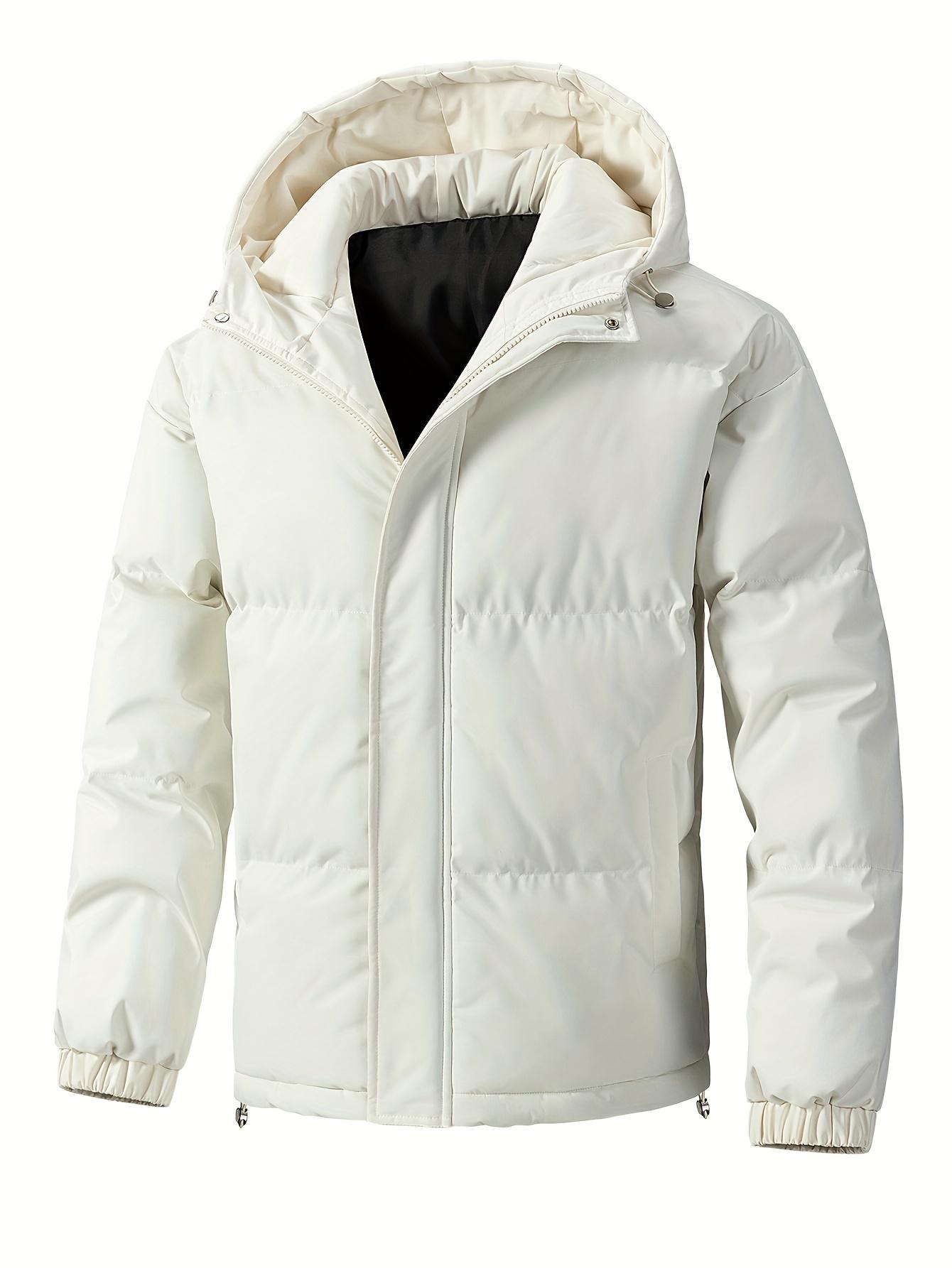 Men's short hooded thick warm cotton jacket Large windproof loose casual bread jacket American style minimalist multi pocket thick cold resistant down jacket