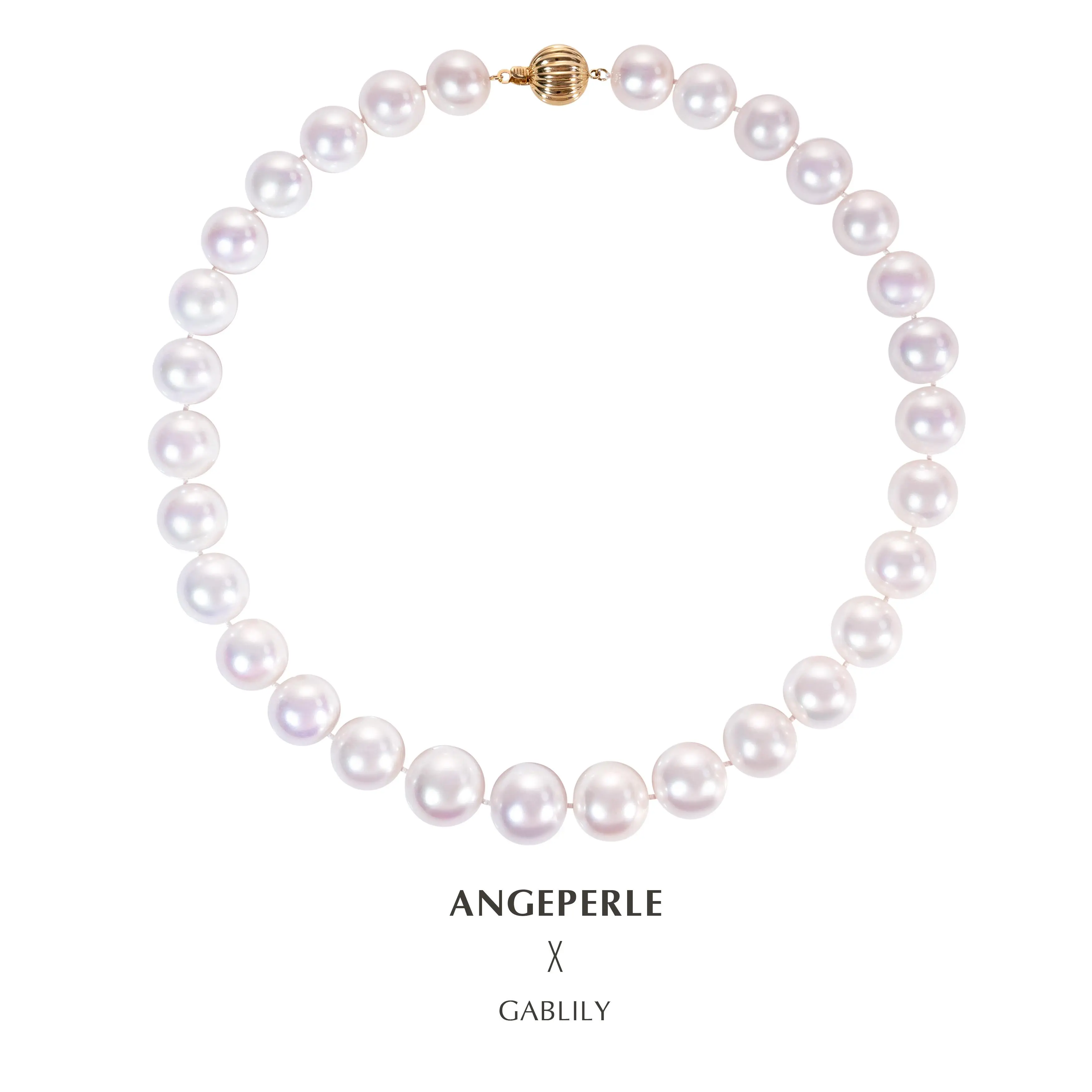 ANGEPERLE Freshwater Pearl Gablily  (Large Round) Necklace 13-16mm SZJY104