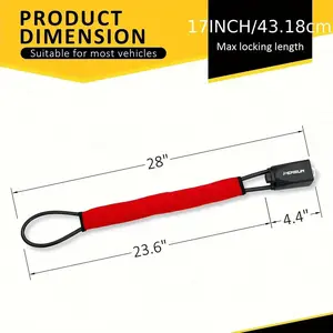17-Inch Anti-Theft Steering Wheel & Seat Belt Lock Multi-Functional Car Security Accessory