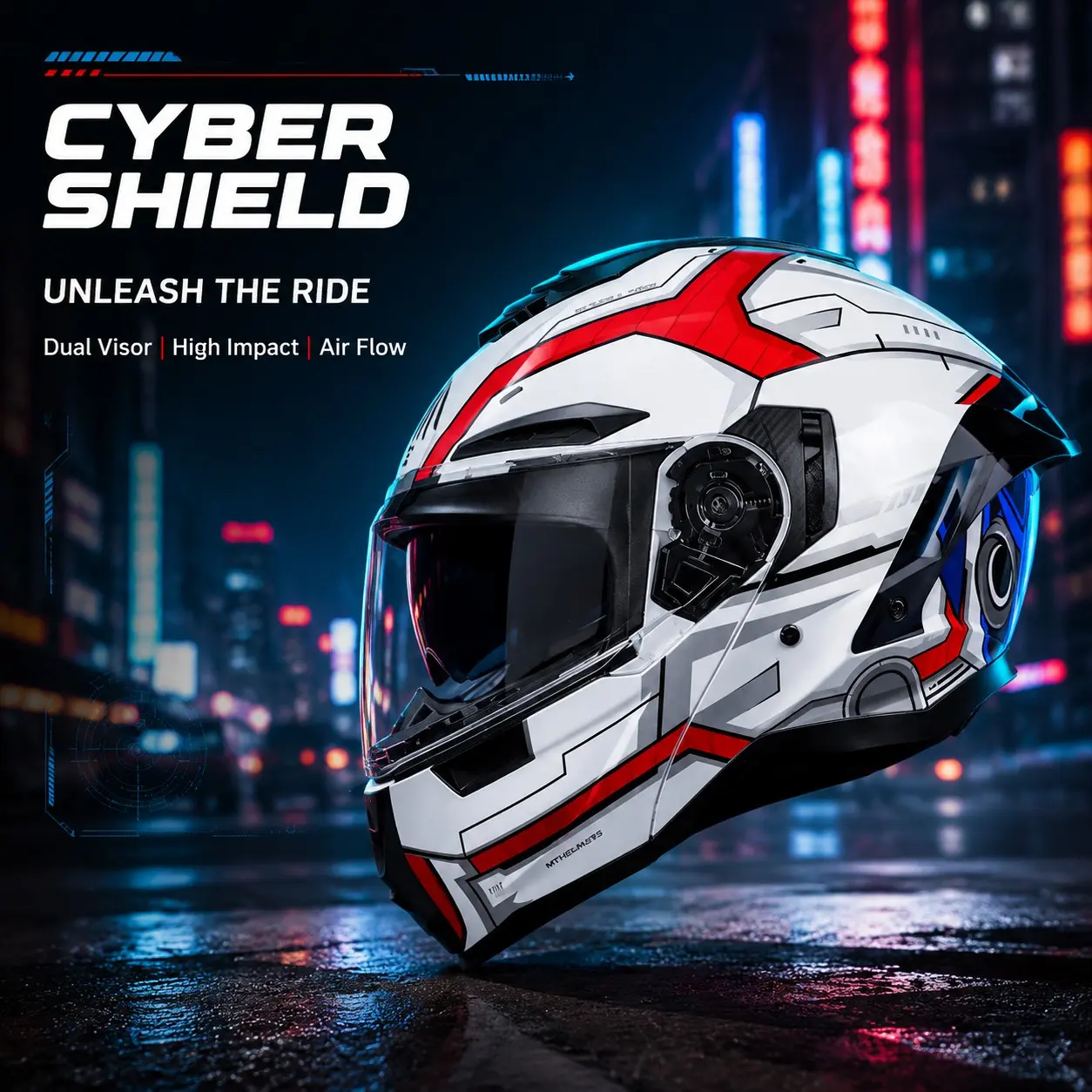 Dual Lens 918 Flip Face Helmet, Dot Class a Certified, Electric Motorcycle Helmet, All-Season Protection, Bike Safety Gear