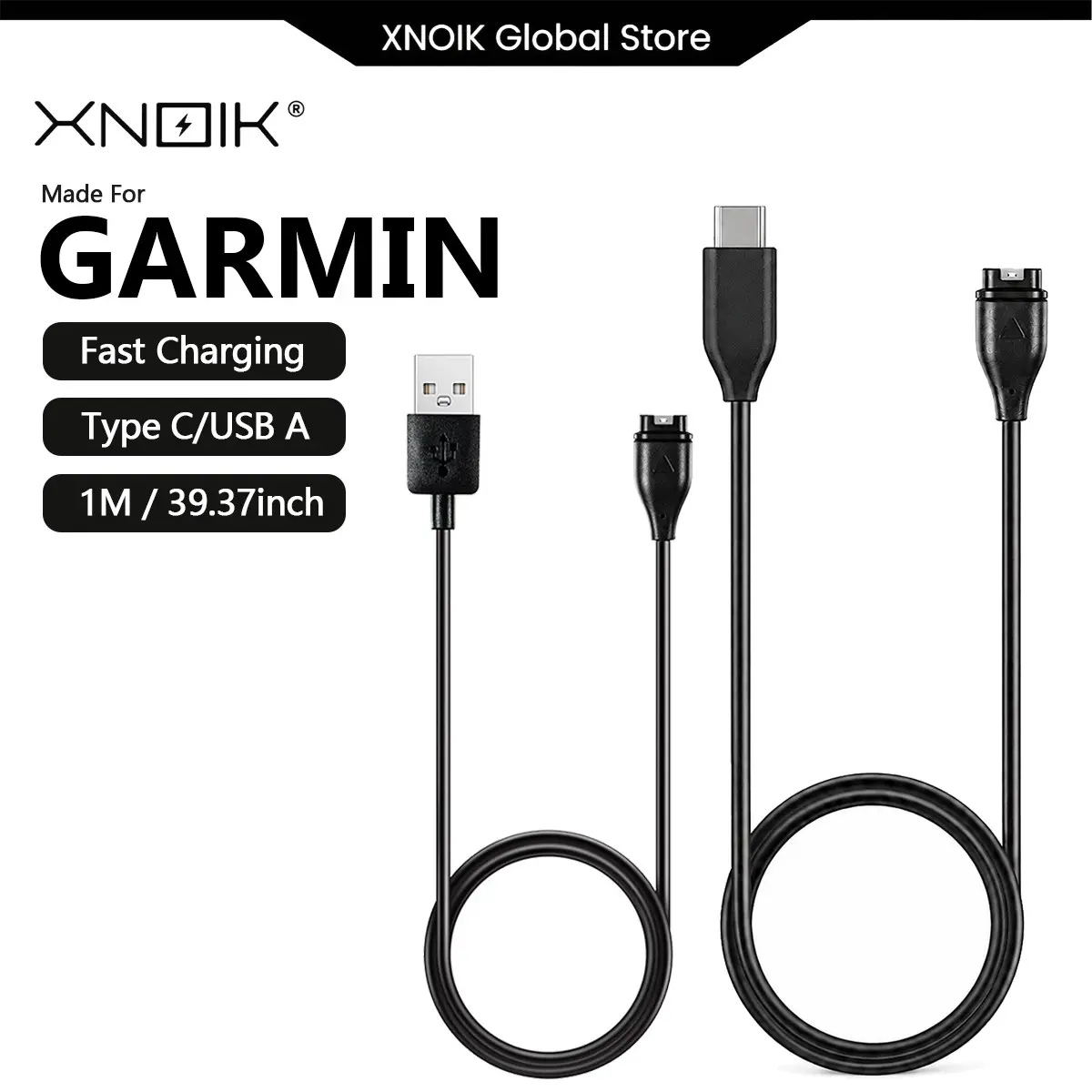 for Garmin Watch Charger, USB Charging Cable Cord for Garmin Fenix 8/7/6/5, for Forerunner 970/965/265/255/165/55, for Venu 4/3/3S/2, for Vivoactive 6/5/4, for Approach S70/S62/S60, for Instinct 3/2, Office & Workout Use