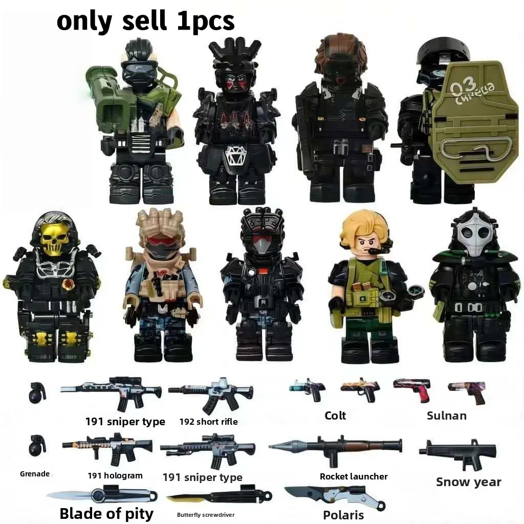 Multiple Tactical Role Miniatures with Various Handheld Accessories, Ideal Collectible for Enthusiasts, Desk Organizer Compatible