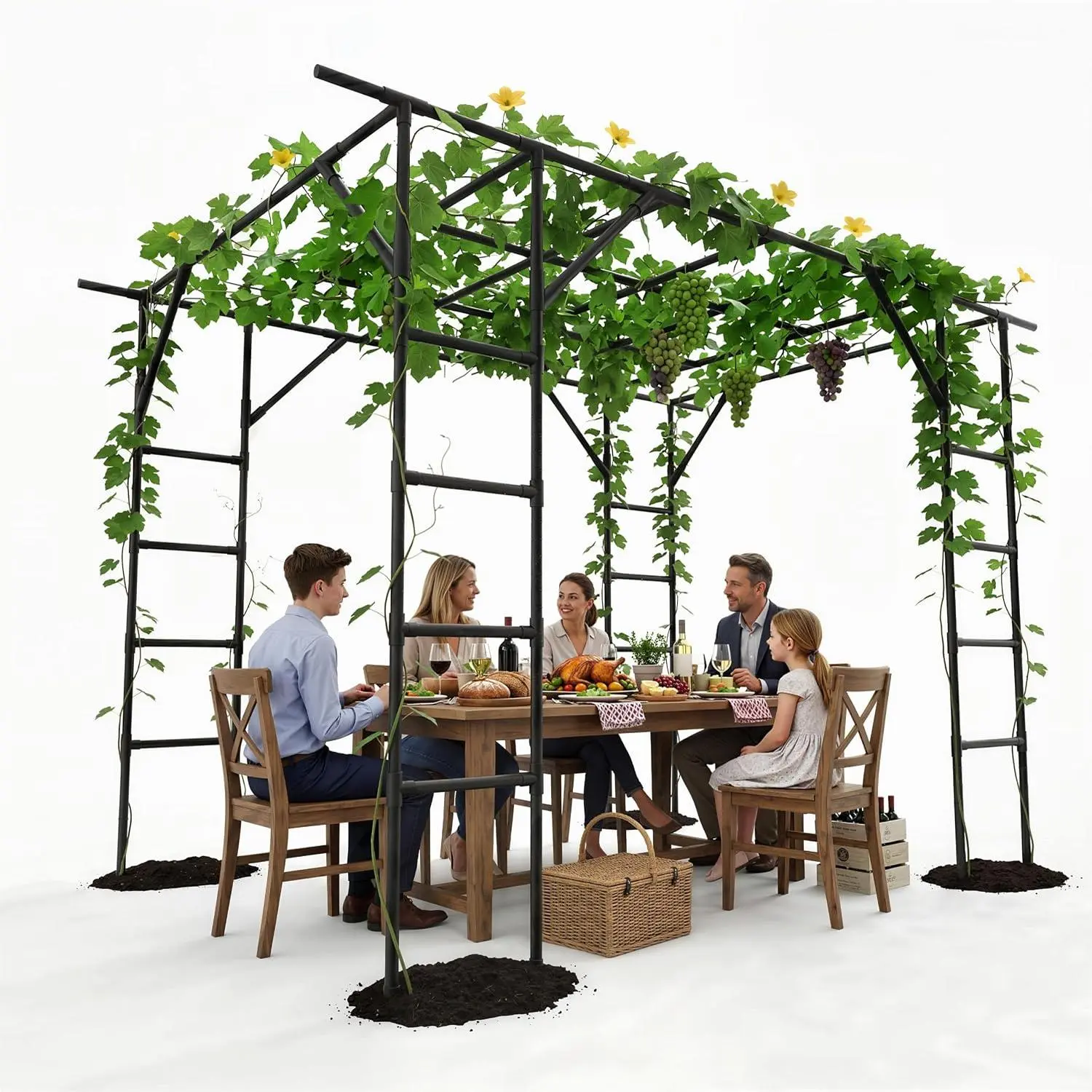 Large Garden Arch Trellis – Outdoor Plant Stand & Climbing Display Rack for Grape Vines, Cucumbers & Flowers, Ideal for Courtyard & Garden Decor