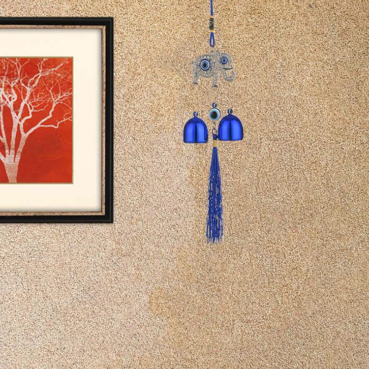Blessed Evil Eye Wind Chime Blue Eye Wall Hanging Wind Bells Door Hanging Handcraft Protection Lucky Charm Off Negative Energy Home Decor