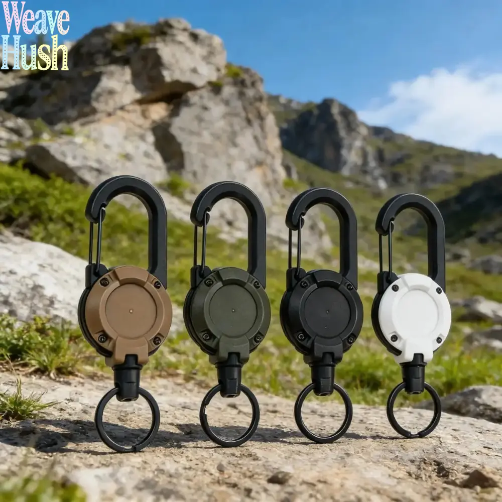 2/4-Pack Heavy Duty Retractable Metal Badge Reel Keychain, 24-Inch Stainless Steel Cable, Equipped With Carabiner & Sturdy Key Ring, Practical Accessory For Daily Staff, Seniors And Outdoor Carry Use